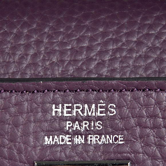 AAA Hermes Kelly 26 CM Shoulder Bag Clemence Purple 60699 On Sale